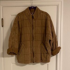 Free People Dolman Quilted Knit Jacket - Toasted Coconut